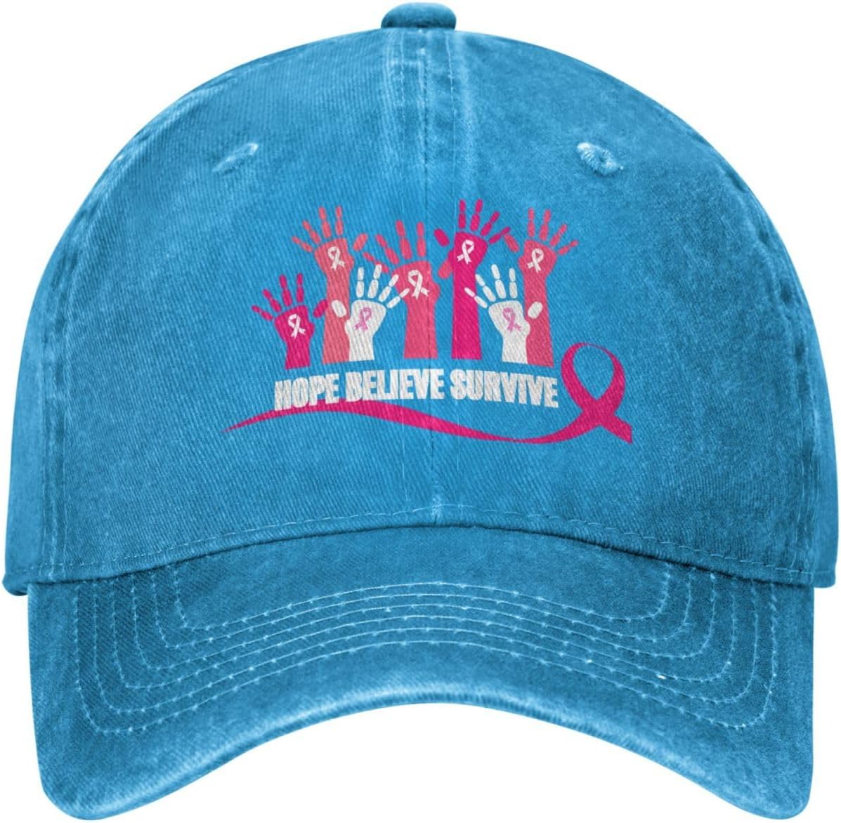 PinkRibbon Breast Cancer Awareness Hat Fight Hope Cure October Retro