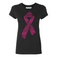 thumbnail image 1 of Pink Ribbon Breast Cancer Awareness Support Family Friends Run Walk Marathon Women's T-shirt, 2XL, Black, 1 of 4