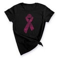 thumbnail image 1 of Pink Ribbon Breast Cancer Awareness Support Family Friends Run Walk Marathon Women's T-shirt, 3XL, Black, 1 of 5