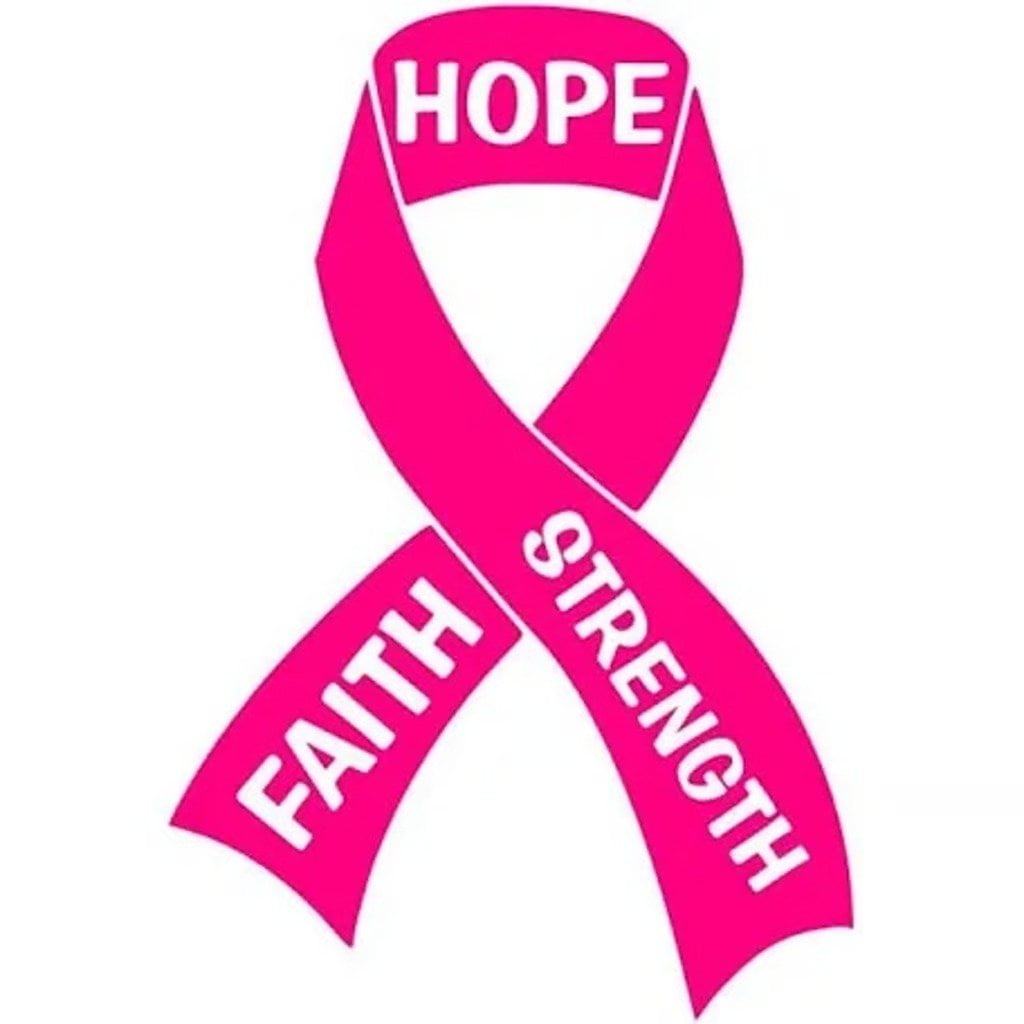 Breast Cancer Awareness Ribbon Car Window Decal - Soft Pink Vinyl Sticker, 2.75" X 5"