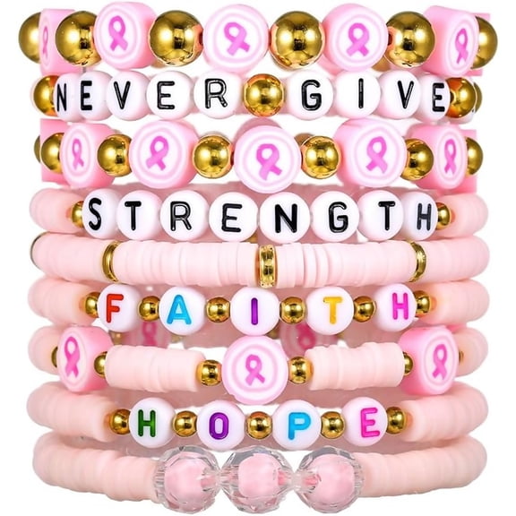 Pink Rinbon Zephyriana Breast Cancer Pink Ribbon Rhinestone Bracelets Cute Handmade ...