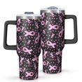 thumbnail image 1 of Pink Ribbon Breast Tumbler with Handle and Lid,40oz Double Wall Vacuum Insulated Tumbler,Cups Gift for Women and Men, 1 of 7
