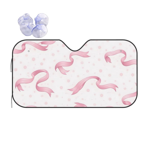 Pink Ribbon Car Windshield Sun Shade Universal Fit Auto Sun Visor Protector