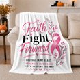 thumbnail image 1 of Pink Ribbon Courage decorative motif Hope Breast Cancer Awareness, Cozy Typography Art Scene, Soft Flannel Blanket for Living Room and Reading Nook, Art Lovers Thanksgiving Gift, Artistic Home Decor, 1 of 9