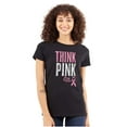 thumbnail image 1 of Pink Ribbon Cure Breast Cancer Awareness Womens Slim Fit Graphic Tee Brisco Brands S, 1 of 5