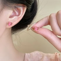 Cancer Awareness Earrings Pink Ribbon Alloy Jewelry Inspirational Gift for Women Survivors Strength of a Fighter Tiny Hoop Earrings Support Jewelry for Cancer Patients and Caregivers