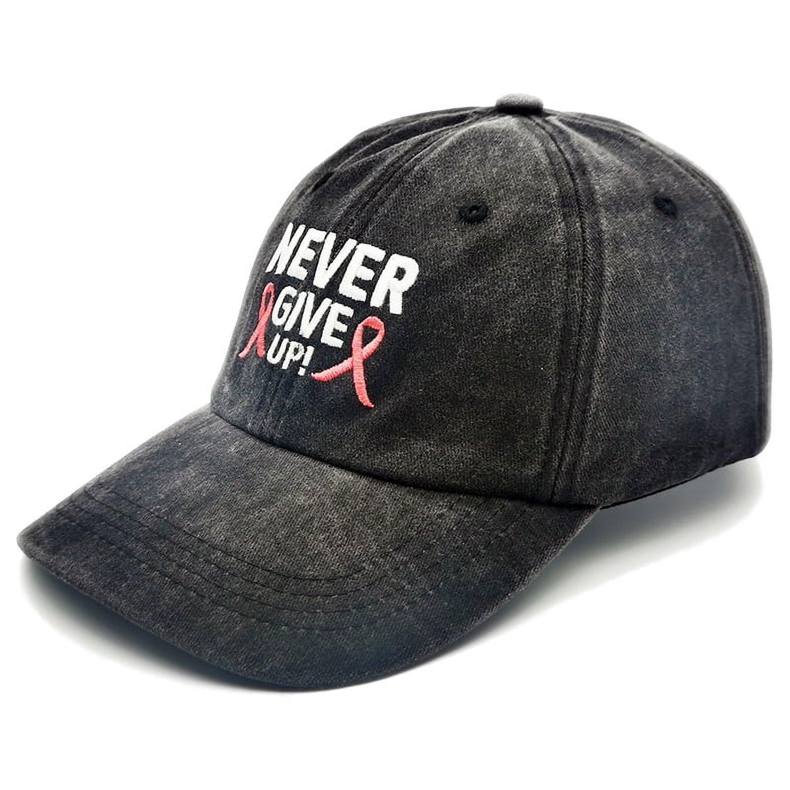 Pink Ribbon Embroidery Baseball Cap, 