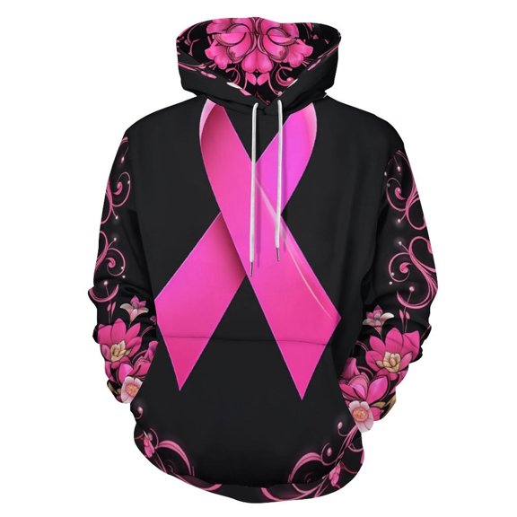 Pink Ribbon Floral Frame(1)-1 3D Print Hoodie Men Women Autumn Thin Pullover Sweatshirt Vintage Streetwear Tops