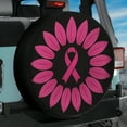 thumbnail image 1 of Pink Ribbon Flower Waterproof Fabric Spare Tire Cover, Breast Cancer Tire Decor For Suv Rv Camper Trailer Truck 14 15 16 17 18In. Gifts In Breast Cancer Awareness Month, 1 of 5
