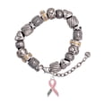 thumbnail image 1 of Pink Ribbon ''Help'' Silver Tone Christian Bead Bracelet, 1 of 4