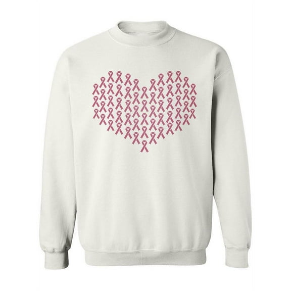 Pink Ribbon In A Heart Shape   Sweatshirt Women -Image by Shutterstock, Female 3X-Large