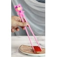 thumbnail image 1 of Pink Ribbon Miss Piggy Pig Reusable Training Chopsticks Set With Silicone Helper, 1 of 7