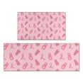 thumbnail image 1 of Pink Ribbon Pattern Kitchen Rugs Sets Of 2,Anti Fatigue Kitchen Mat Rugs Non Slip Washable,Decorative Kitchen Floor Mats for Kitchen,Sink,Laundry,17"x30"+17"x47", 1 of 7