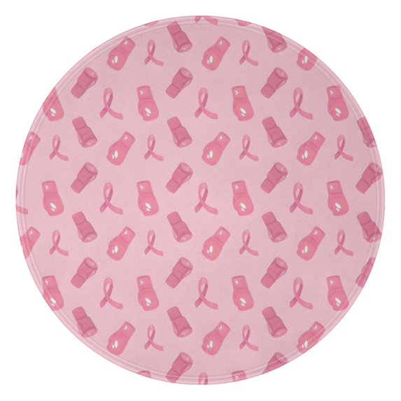 Pink Ribbon Pattern Round Blanket,Comfortable Soft Flannel Throw Blanket,All Season,Warm Lightweight Blankets for Sofa Bed Couch Living Room Chair 47"x47"