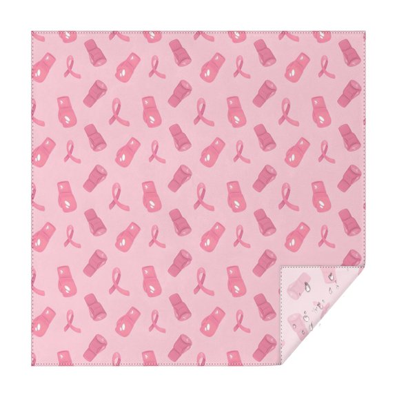Pink Ribbon Pattern Square Tablecloth,Waterproof Square Table Cover,Wipeable Spillproof Washable Table Cover for Home Kitchen Party Decor 42"X42"(107x107cm)