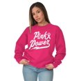 thumbnail image 1 of Pink Ribbon Power Breast Cancer Aware Women Crewneck Sweatshirt Brisco Brands X, 1 of 6