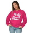 thumbnail image 1 of Pink Ribbon Power Breast Cancer Aware Women Plus Size Crewneck Sweatshirt Brisco Brands 2X, 1 of 5