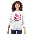 thumbnail image 1 of Pink Ribbon Power Breast Cancer Aware Women Plus Size Crewneck Sweatshirt Brisco Brands 4X, 1 of 5
