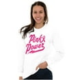 thumbnail image 1 of Pink Ribbon Power Breast Cancer Aware Women's Long Sleeve T Shirt Brisco Brands M, 1 of 6
