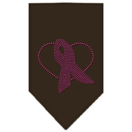 Pink Ribbon Rhinestone Bandana Cocoa Small