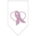 thumbnail image 1 of Pink Ribbon Rhinestone Bandana White Large, 1 of 1