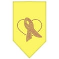 thumbnail image 1 of Pink Ribbon Rhinestone Bandana Yellow Small, 1 of 1