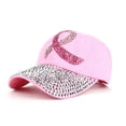 thumbnail image 1 of Pink Ribbon Rhinestone Baseball Hat Breast Cancer Awareness Baseball Hat, 1 of 14