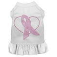 thumbnail image 1 of Pink Ribbon Rhinestone Dress for Dogs, White - 4X, 1 of 1