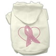 thumbnail image 1 of Mirage Pet Pink Ribbon Rhinestone Hoodies Cream XS, 1 of 6
