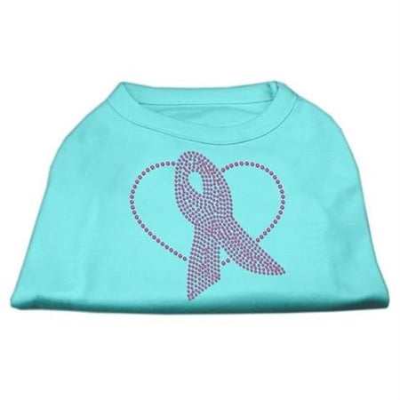 Pink Ribbon Rhinestone Shirts Aqua XS - 8