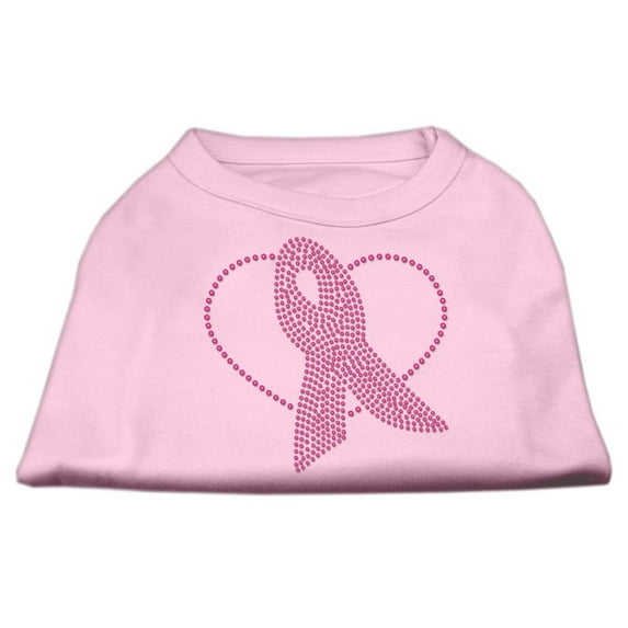 Pet Dog Cat Shirt Rhinestone, "Pink Ribbon"