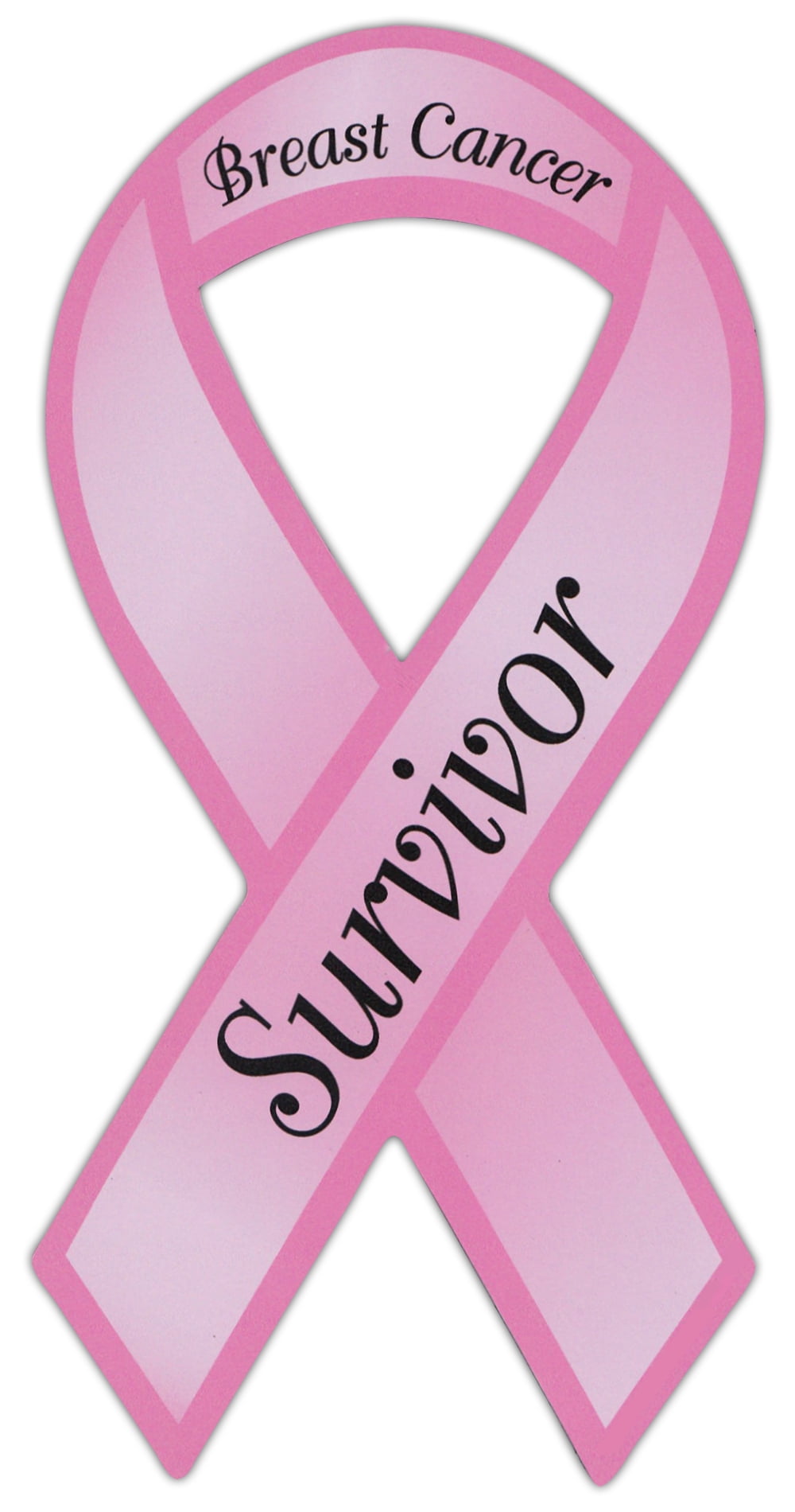 Pink Ribbon Shaped Awareness Magnet - Breast Cancer Survivor