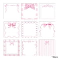thumbnail image 1 of Pink Ribbon Shaped Sticky Notes Cute Stationery For Student Memo Notepad 9 Sheets, 1 of 6