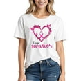 thumbnail image 1 of Pink Ribbon Shirts for Women Breast Cancer Awareness Tshirts Inspirational Breast Cancer Graphic Print Tee Tops, 1 of 3