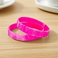 thumbnail image 1 of Pink Ribbon Silicone Bracelet Breast Health Awareness Day Wristband Women Health Support Charity Fundraiser Accessory, 1 of 6