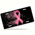 thumbnail image 1 of Pink Ribbon Sparkle Funny Personalized License Plate Rust-proof Stainless Steel Metal License Plate Suitable For Men And Women 12.2" x 6.2", 1 of 7