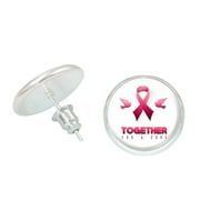 TIKINGAN Pink Ribbon Stud Earrings For Cancer Awareness Stylish And Elegant Accessories Earrings For Women Earring Packs for Women Light up Earrings for Women Chain Earrings for Women Bulk Earrings