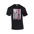 thumbnail image 1 of Pink Ribbon Tattered American Flag Inspiring Breast Cancer Survivor Cancer Awareness Short Sleeve Unisex Graphic T-Shirt-Black-xxxl, 1 of 1