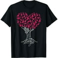 thumbnail image 1 of Pink Ribbon Tree Heart Breast Cancer Support Family Women T-Shirt Black 4X-Large, 1 of 4