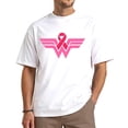 thumbnail image 1 of Pink Ribbon Wonder Warrior T-Shirt – Unisex Breast Cancer Awareness Tee – Survivor & Fighter Gift Idea – White Small, 1 of 1