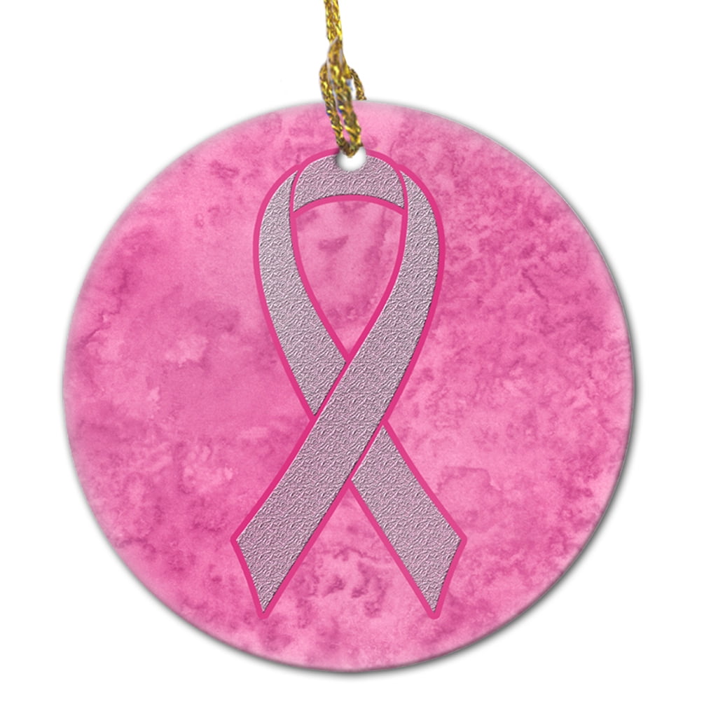 Pink Ribbon for Breast Cancer Awareness Ceramic Ornament