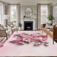 thumbnail image 1 of Pink Ribbons Washable Living Room Rugs 5'x7', Flower Floral Leaf Caring For Breast Cancer Low Pile Throw Large Area Rugs Non-Slip Sturdy Edge Binding Carpet for Dining Room Bedside Kitchen, 1 of 9