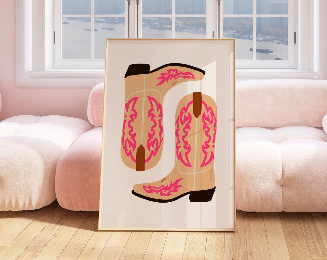Pink Rodeo Poster Print, Preppy Western Wall Art, Cowgirl Poster, Pink ...