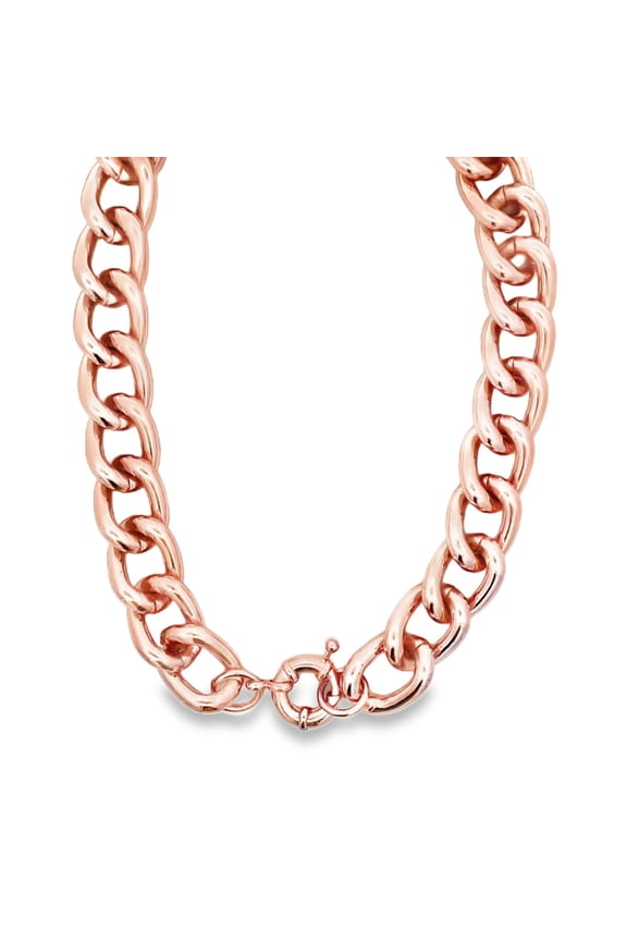 Pink Rolo Thick Link Chain