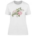thumbnail image 1 of Pink Rose And Leaves T-Shirt Women -Image by Shutterstock, Female Large, 1 of 2