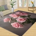 thumbnail image 1 of Pink Rose Area Rug - Modern Floral Area Rugs for Living Room, 5x7 Rug, Light Luxury Washable Rugs for Bedroom, Nordic Carpet, Aesthetics Girls Carpet - Rose Home Decor Gifts for Women, 1 of 4