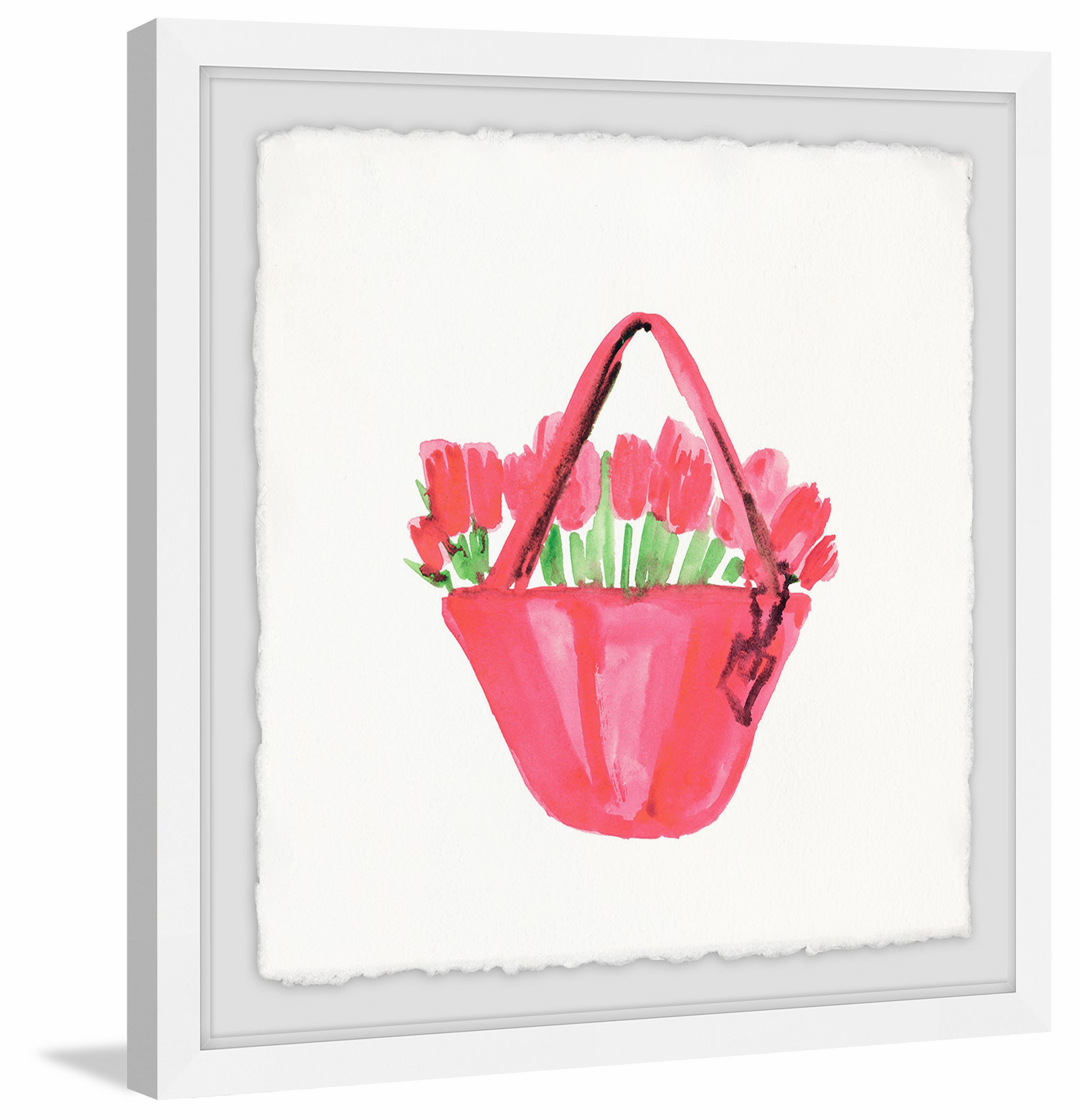 Pink Rose Bag Framed Painting Print