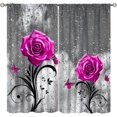 thumbnail image 1 of Pink Rose Blackout Curtains for Bedroom,Gray Raindrops Misty Glass Landscape Modern Abstract Art Butterfly Plant Flower Window Drapes Print for Girls Women Kids Living Room Bathroom 42x63in, 1 of 6
