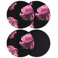 thumbnail image 1 of Pink Rose Coasters Set of 4, Absorbent Coasters for Drinks, Vintage Abstract Garden Flower Floral Black Coaster for Desk Coffee Table Protection, Home Decor House Warming Gifts 4", 1 of 8