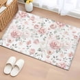 thumbnail image 1 of Pink Rose Entryway Rug 2'x3'&nbsp; Non Slip Front Door Mats, Modern Simple Romantic Flowers Floral Leaves Entrance Rugs Indoor Outdoor Carpet, Washable Floor Mats Small Area Rug for Bedroom Kitchen, 1 of 8